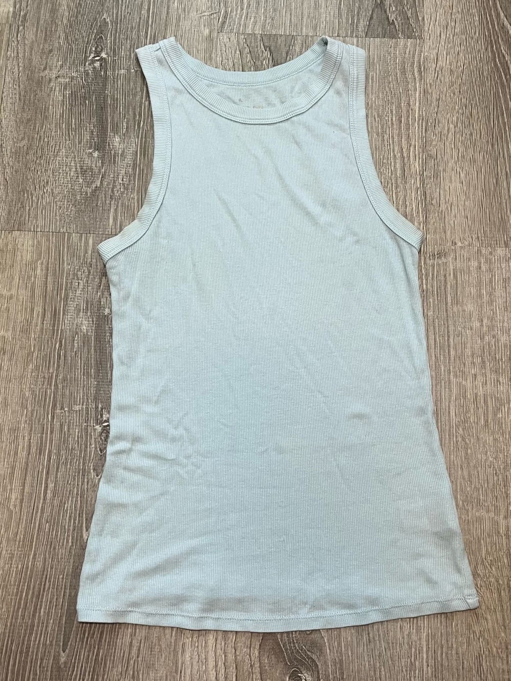 A New Day Size Small Light Blue Cotton Ribbed Basic Tank Top